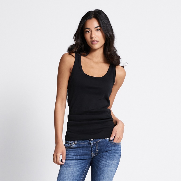 Basic ribbed tank top "Johanna" Black 2